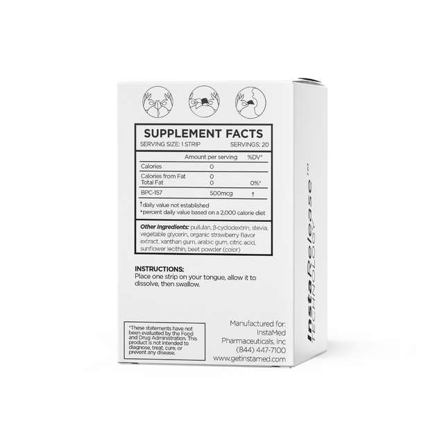 BPC-157 Supplement Facts panel