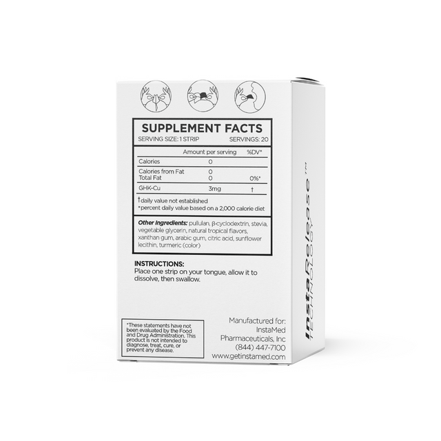 GHK-Cu Supplement Facts panel