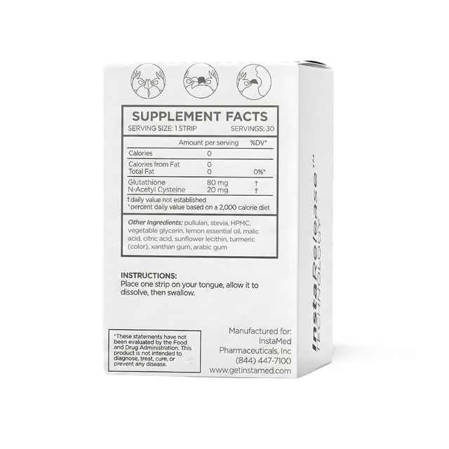 Glutathione Supplement Facts panel