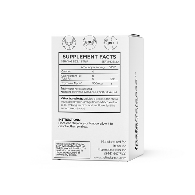Thymosin Alpha-1 Supplement Facts panel
